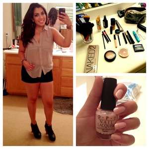 Outfit - top and shorts : foreverXXI
         - heels : lace up boot heels : eBay
Nails - OPI : pink-a-boo