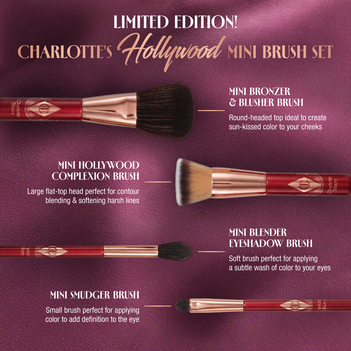 Charlotte Tilbury Charlotte's Hollywood Mini Brush Set | Beautylish