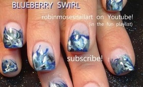 Robin Moses blueberry swirl no water nail art marbling design tutorial 659