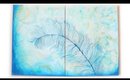 DIY Teal Feather Acrylic Painting