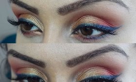 Eid 2014 Party Makeup Pink Antique Gold Royal Blue || Raji Osahn