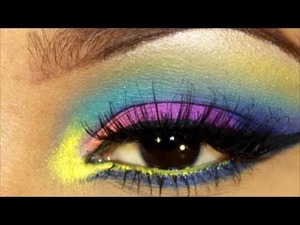 Crazy colorful look I created with my Neon palette form Ebay. 
