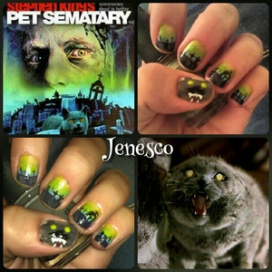 This is Halloween nail art challenge for October, day1.