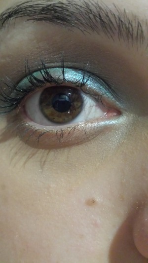 I used this colour called Flipside from an older urban decay palette. Put it on my lid, and then blend it out in the crease using neutral shades from the naked palette.