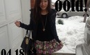 ♡ OOTD: Floral skirt, thigh-hi socks