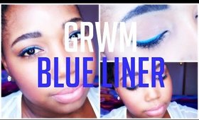 GRWM- Blue Liner Makeup Look | 4th Of July | Jessica Chanell