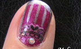Bird Cage Nails Pink Nail Art Sticker Design Tutorial for Short Nails Melbourne Cup Spring Racing