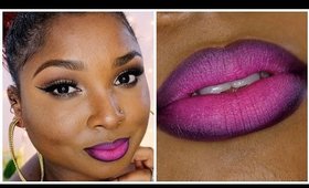 Full Face make up tutorial -Nuetral eyes/bold lashes & Ombre` lips - REQUESTED