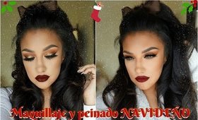 Maquillaje + Peinado para  Noche Buena Navidad / Christmas Eve Makeup tutorial  | auroramakeup