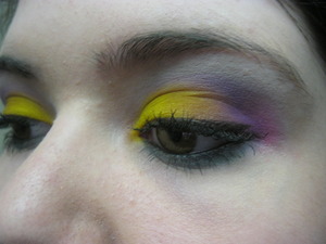 a Yellow and Purple look I did. so bright! =)