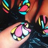 Nails with multi colors in it <3 