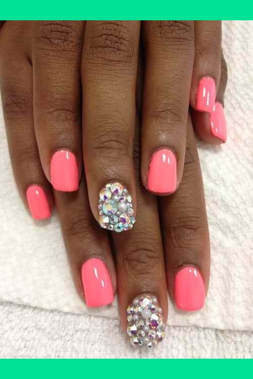 Chic Long Coffin Press-On Nails with Hot Pink Tips, Silver Glitter Swi –  RainyRoses