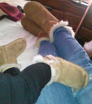 rocking our uggs today (: