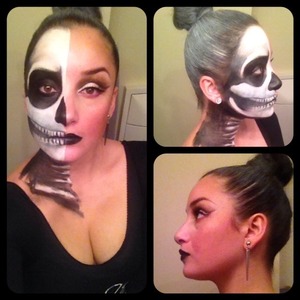 Seriously my first attempt ever at doing skeleton makeup. I think I did pretty good. I would change some things for next time but for my first time I'm actually really proud of the outcome.