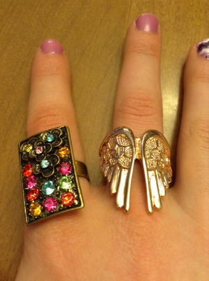 Just got two new rings that I love!! One is wings and the other looks like stained glass... Gorgeous!!
