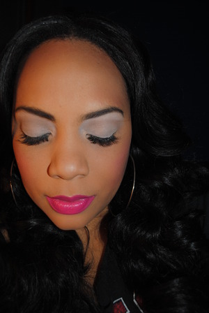 Neutral Eyes and Hot Pink Lips