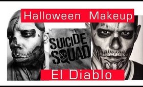 Halloween Makeup:  Suicide Squad:  El Diablo Skull Makeup