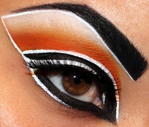 Inspired by the Marvel Comics character Arachne/Spider-Woman II

http://makeupbysiryn.com/2012/06/06/arachnespider-woman-ii-inspired-eotd/