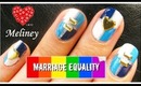 STUDDED NAIL ART DESIGN TO SUPPORT MARRIAGE EQUALITY | EASY BLUE TAPED TUTORIAL MANICURE AUSTRALIA