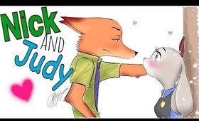 Nick & Judy - Zootropia - Fanart by DebbyArts