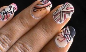 Magic nails- Pink White Nails - easy nail art for short nails- nail art tutorial- beginners designs