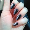 Dark Nails with Glitter Stiletto nails