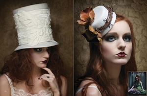 Published work in Miroir Magazine. Hats by Boring Sidney Hats. Photography by byteStudio Photography. Model is Ethreal Rose