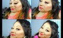 Day Time go to makeup look! with bright coral lips March 2015