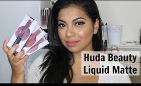 Huda Beauty Liquid Matte Lip Swatches & Review  | MissBeautyAdikt