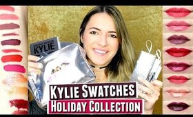 Kylie Holiday Collection SWATCHES & GIVEAWAY | Kylie Holiday Lip Kits, Holiday Kyshadow, Vixen