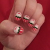 Christmas cupcake nails