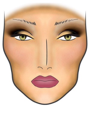 MAC facechart #glamzy #makeup #looks #smokyeye #MACcosmetics 

foundation: C4- eyeshadow: omega, bamboo, vanilla, carbon, espresso, goldmine- blush: plum foolery- lipstick: plum? 