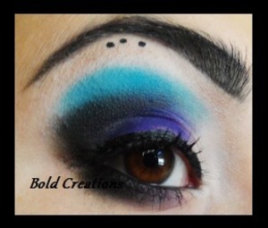 A fun look I created using different shades of blue purple and black