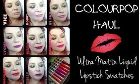 Colourpop Haul - Eyes & Lips - Liquid lipstick lip swatches