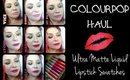 Colourpop Haul - Eyes & Lips - Liquid lipstick lip swatches