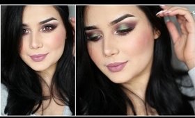 مكياج اخضر و عنابي :  Green/Purple Makeup Tutorial