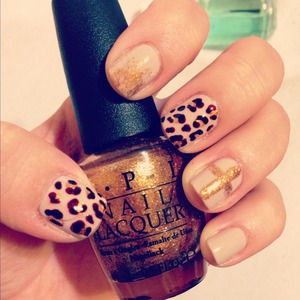 Neutral leopard nails, easy to do