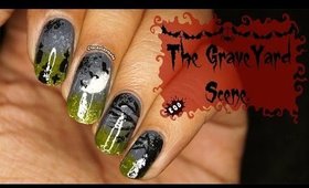 Halloween NAILART tutorial | The Graveyard Scene