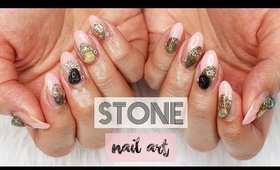 Real Stone Gel Nail Art | Nice France 2017 ♡