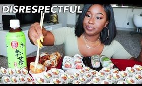 JUST DISRESPECTFUL!  SUSHI ROLL MUKBANG WITH TRINITEA!