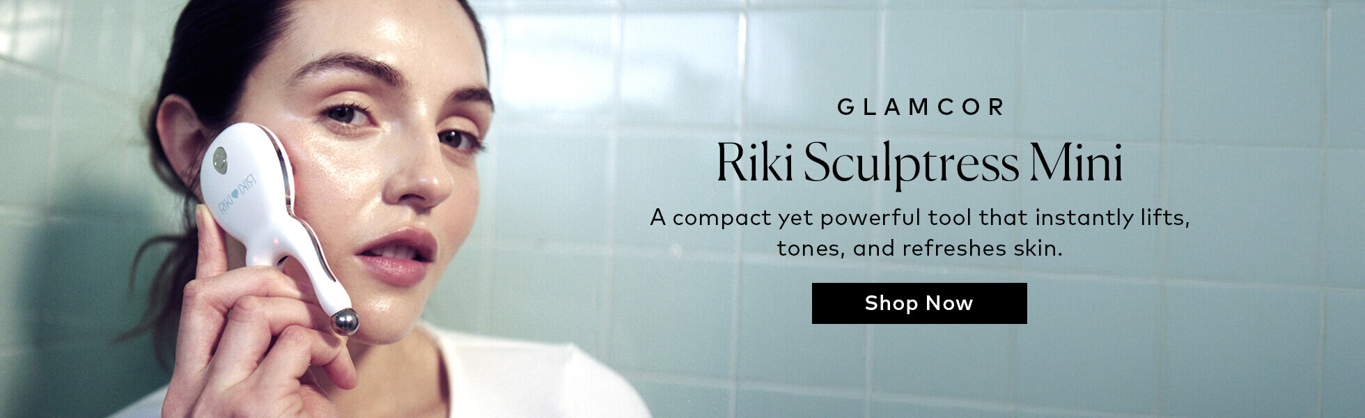 RIKI Sculptress Mini combines soothing LED light therapy, gentle vibration, and EMS micro-sculpting stimulation to contour, firm, and de-puff—whenever and wherever you need it. Shop it here at Beautylish.com