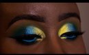 Blue, Green and Yellow Cut Crease