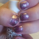 Pink/Purple Glitter Gradient Nails