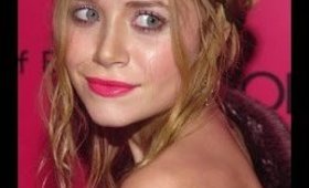 Olsen Makeup Tutorial: Mary Kate Olsen Pink Lips and braided Updo