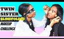 Blindfolded Twin Sister Does My Makeup | Smokey Eye Look