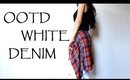 OOTD ~ Flannel & White Denim - How To Style Fashion Video| CillasMakeup88