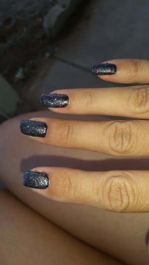 as always lit glitter on my nails