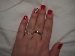 First attempt at Candy Cane nails