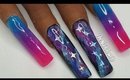 Galaxy Ombre Acrylic Nails