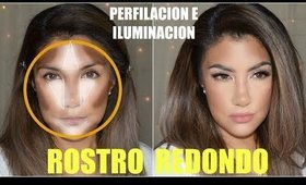 😯Como PERFILAR ROSTRO REDONDO ?⭕ Disimula tu peso facil !!!| 👏 auroramakeup